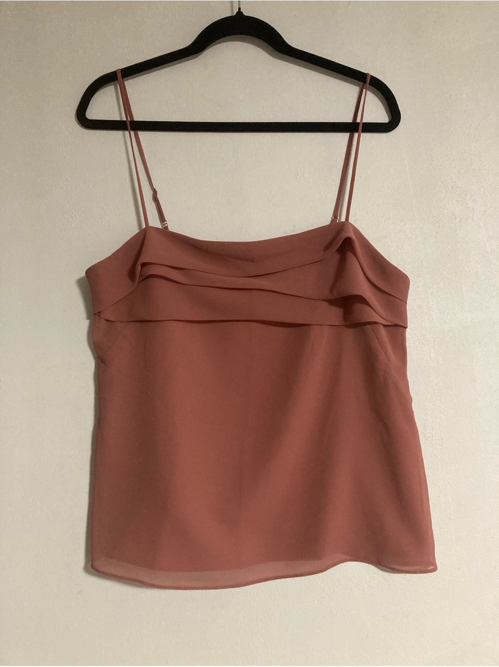 Amanda Uprichard Dusty Rose Layered Ruffle Camisole